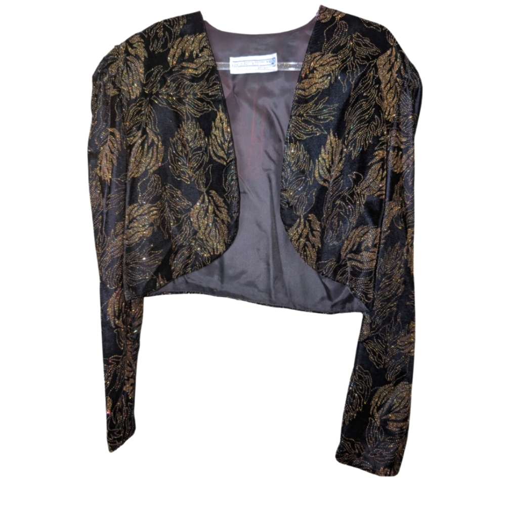 Jessica Howard Black/ Gold Brocade Blazer